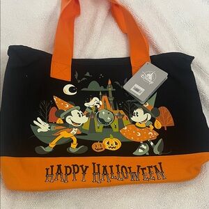 Halloween Mickey and Minnie Mouse Canvas Tote